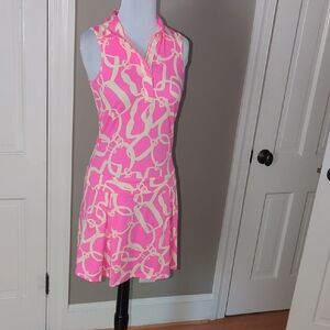 JB by Julie Brown Pink and Cream Chain Print Mini Dress